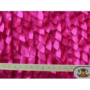 Taffeta Black HOT Pink Leaves Fabrics / 58 60 Wide / Sold By the Yard