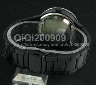 Fashion Black Stainless Steel Alloy Cool Mens Wrist Watch JP Quartz 