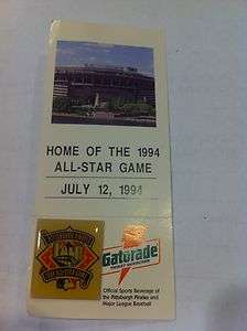 Pittsburgh Pirates 1994 All Star Game Pin Gatorade  