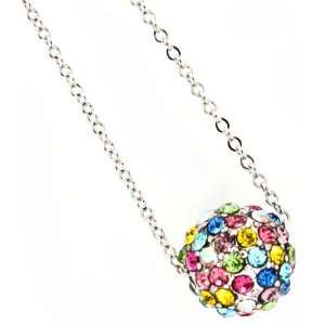  Gorgeous Multi color Crystal Ball Necklace: Jewelry