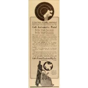  1911 Ad Colt Automatic Pistol Gun Target Hartford Conn 