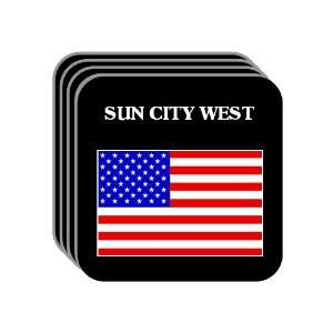 US Flag   Sun City West, Arizona (AZ) Set of 4 Mini Mousepad Coasters