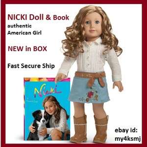 American Girl NICKI DOLL + BOOK authentic FAST secure INSURED SHIP 