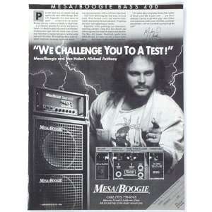  1986 Michael Anthony Van Halen MESA Boogie Print Ad (Music 