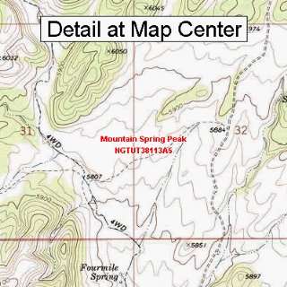   Map   Mountain Spring Peak, Utah (Folded/Waterproof) Sports