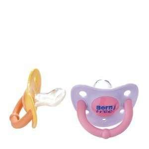  Born Free Pacifier Stage 1 Twin Pack Purple/Orange Baby