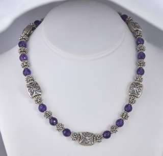Artisan Amethyst Sterling Silver 925 ss Garnet Necklace  
