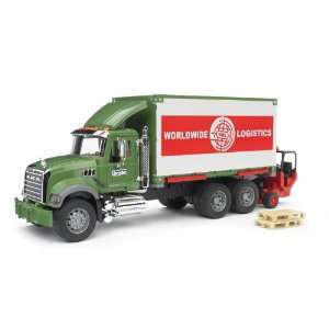  Bruder: Mack Granite Cargo Truck with Forklift Attached 