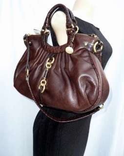 NWT Brahmin Harper Truffle Valetta Pintuck Large Satchel Leather Bag 