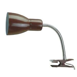   Classic Brown Finish Metal Clip On Table Desk Lamp