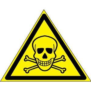   Warning Skull Death Sign Sticker Decal 4.5x3.5 