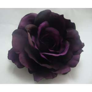  NEW Wholesale Deep Eggplant Purple Rose Hair Flower Clip 