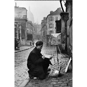  Young Artist Paints Sacre Coeur from the Ancient Rue 