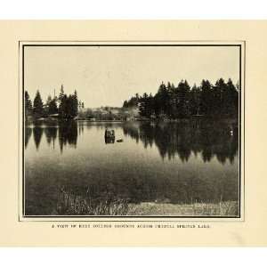  1911 Print Reed College Grounds Crystal Springs Lake 