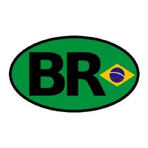  Brazil BR Flag Car Bumper Sticker Decal Oval: Automotive