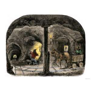  Tunnel in a California Mine, c.1850 Giclee Poster Print 