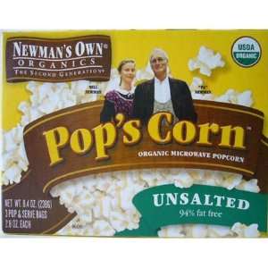   Corn, Organic Microwavepopcorn, Unsalted, 8.4 oz, 3 ct (Quantity of 4