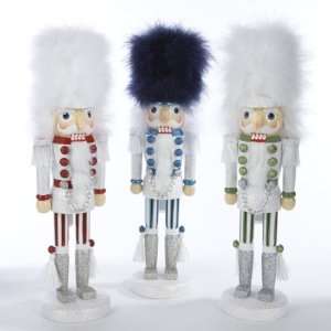 Hollywood Christmas Blue, Red and Green Nutcracker Tall Hat Soldiers 