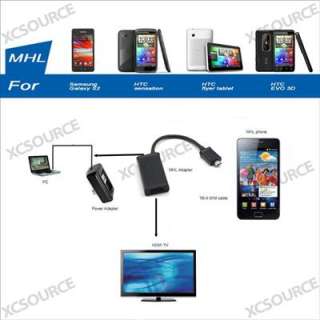 Micro USB MHL to HDMI Cable Video Adapter For Samsung S2 i9100 HTC 