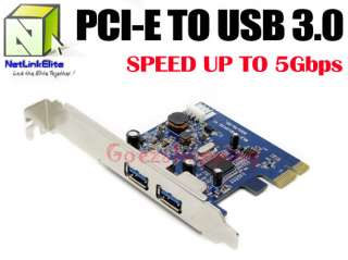 PCI E To USB 3.0 2 PORT Controller Card NEC Chipset New  