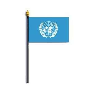  United Nations Flag Rayon On Staff 4 in. x 6 in.
