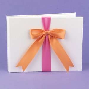  Fuchsia and Orange Ribbons Guest Book