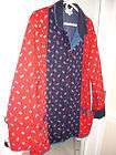 Womens ANNE MARIE Red & Navy Paisley Quilted Jacket Coa