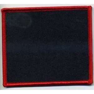 Blank Patch 3x3.5 Black Background Red Border With Heat Seal Back For 