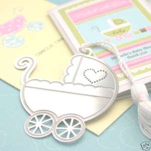 25)Baby Carriage Bookmark Shower Favors Announcements  