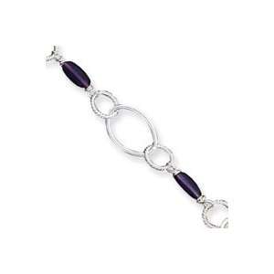   Purple Crystal Fancy Bracelet   7.5 Inch   Lobster Claw   JewelryWeb
