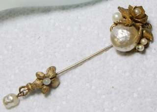 Vintage U/S MIRIAM HASKELL Baroque Pearl Stick Pin  