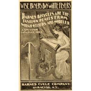  1897 Ad Barnes Cycle Co. Bicycle Fashion Woman Syracuse 
