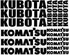 Sticker decal set fits Komastsu or Kubota mini diggers