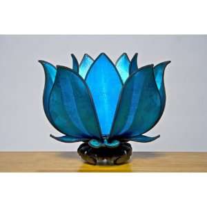  Small Blooming Lotus Lamp  Aqua