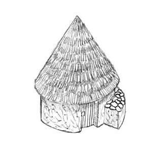    Terrain 15mm French Colonial   Zulu Hut w/Stone (2) Toys & Games