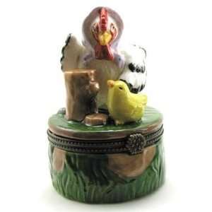  Farm Animals Hen Chicks Chicken Hinged Trinket box: Home 