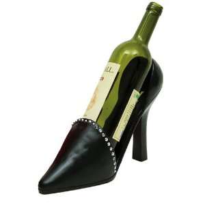  Resin High Heel Wine Bottle Holder, Black Kitchen 