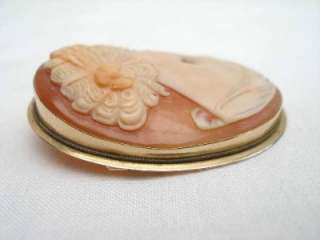 Antique Shell Cameo Brooch In 9 Carat Gold Setting.  