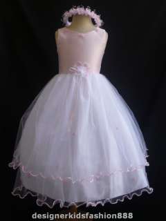 white pink flower girl recital pageant easter dresses  