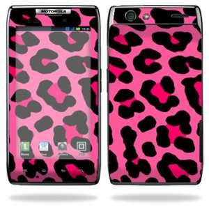   Razr Maxx Android Smart Cell Phone Skins   Pink Leopard: Cell Phones