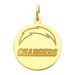  14K Gold NFL San Diego Chargers Logo Charm: Sports 