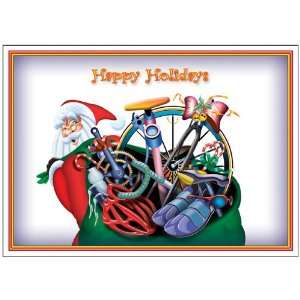  Bicycle Christmas Card   Santas Bag 