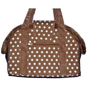   Carrier   Polka Dot Pet Carrier   Brown with White Polka Dots   Small