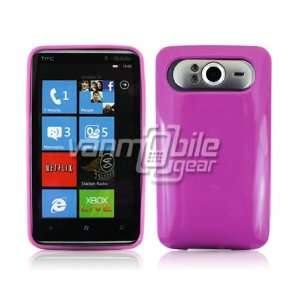 VMG HTC HD7 HD7S TPU Rubber Gel Skin Case   Magenta Pink Premium 1 Pc 