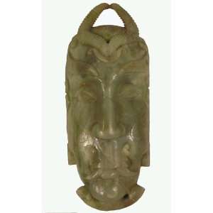  Jade Horned God Mask Sculpture 