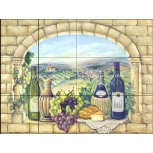    Kitchen Backsplash Tile Mural   Tuscan Wine: Home Improvement