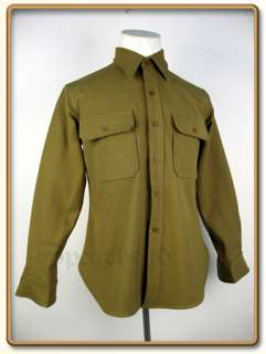 WW2 US Army EMs Mustard Wool Shirt L  