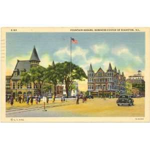  1940s Vintage Postcard   Fountain Square Business Center 