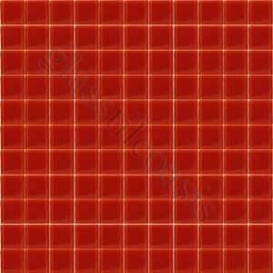  Strawberry 1 x 1 Red Crystile Solids Glossy Glass Tile 
