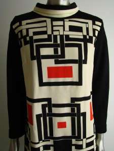 VTG 70s MR DINO groovy geometrics BOLD DAY DRESS mod twiggy  